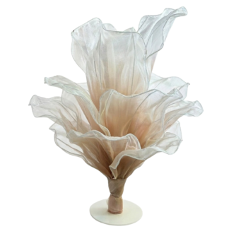 Champagne Fabric Floral Sculpture