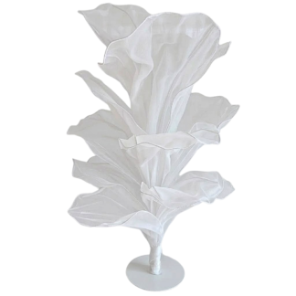 White Fabric Floral Sculpture