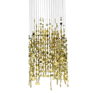 Large Champagne Hanging Acrylic Crystal Shimmer Column