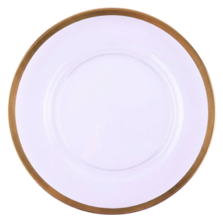 13" Clear Acrylic Deep Champagne Rim Charger Plate 25/Case