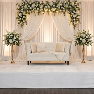 Ivory Velvet Stage Cover 12x24ft