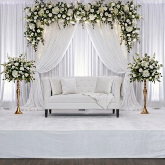 White Velvet Stage Cover 12x16ft