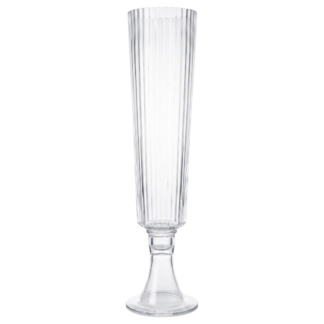 Clear Glass Ribbed Annalise Vase (4/case)