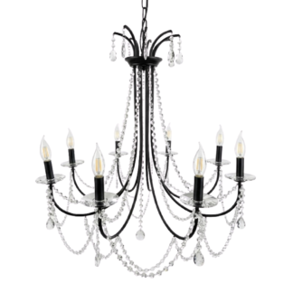 8 Arm Black Metal Chandelier
