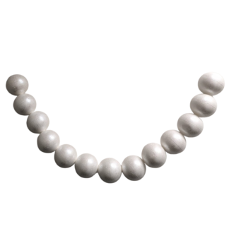 Foam Ball Garland (8cm) - Pearl White