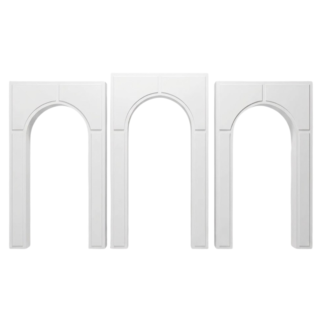 3pc Set Embossed Arches - White