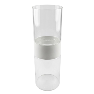 Reversible Banded Glass Cylinder Vase - 30cm (12/case)