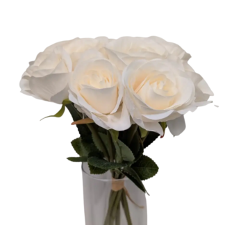 9pc Single Stem Rose Bunch - Ivory