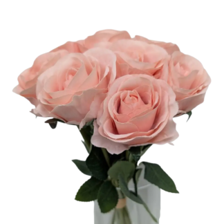 9pc Single Stem Rose Bunch - Light Pink
