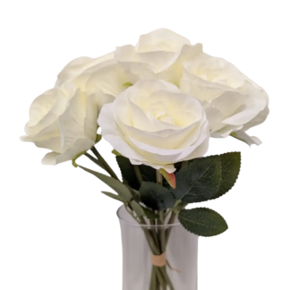 9pc Single Stem Rose Bunch - White