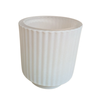 Ribbed Votive Candle Holder (12/case) - Matte White