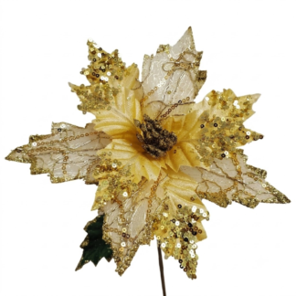 Sequin Poinsettia - Gold