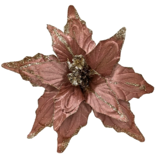 Velvet Poinsettia - Pink/Gold