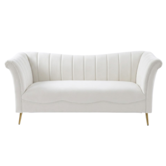 Ariel Loveseat - White Velvet