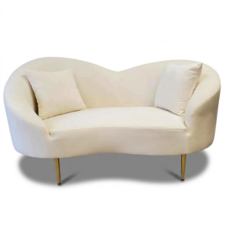 Oxford Velvet Loveseat - Off White